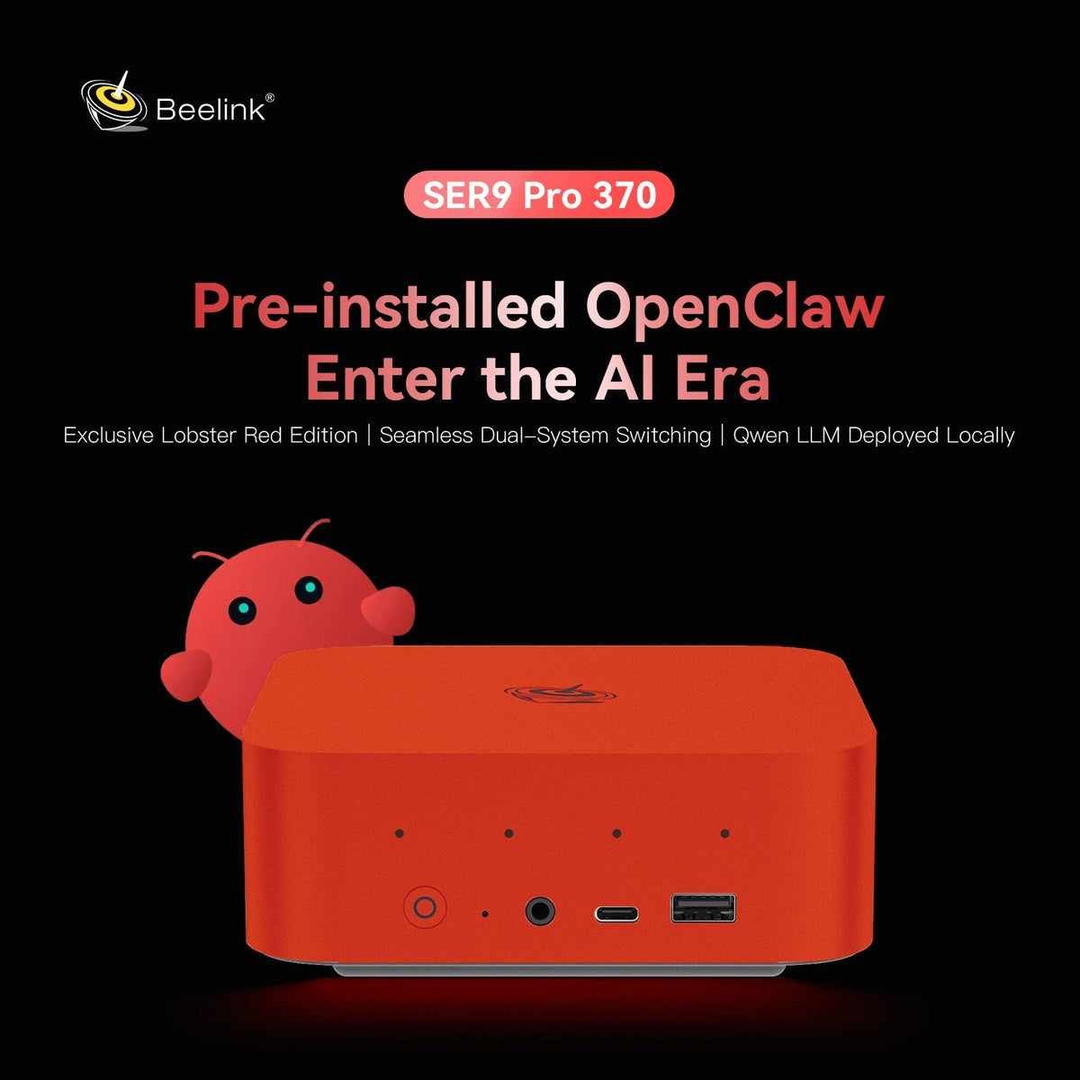 Beelink SER9 PRO AMD Pro Ryzen™ AI 9 HX 370 (OpenClaw & Local LLM Pre-installed )